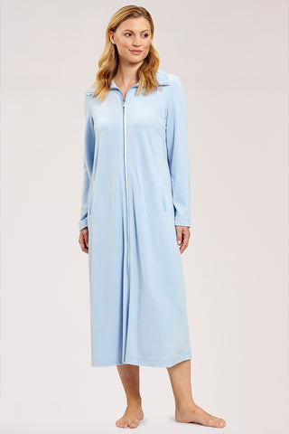 Ρόμπα Σπιτιού Βελούρ, Μάξι, με Φερμουάρ