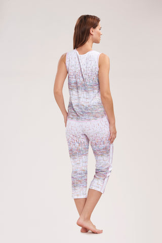 Μπλουζάκι Αμάνικο, Multicolor Print, από 100% Βαμβάκι
