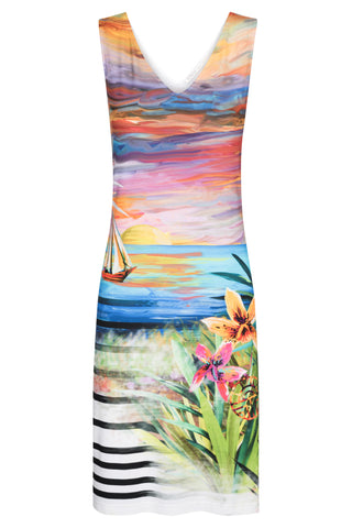 Φόρεμα Αμάνικο με Print Ηλιοβασίλεμα