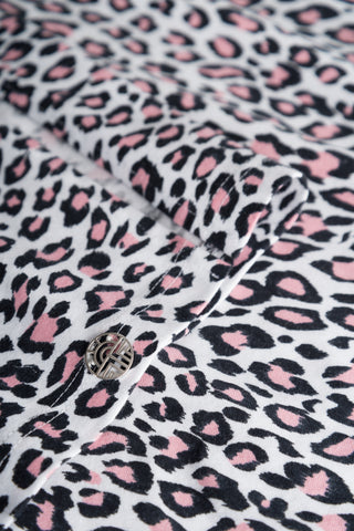 T-shirt Animal Print με Πατιλέτα και Γιακά
