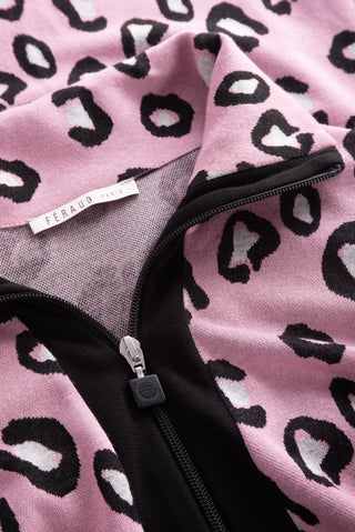 Ρόμπα Πλεκτή με Φερμουάρ σε Νεανικό Animal Print