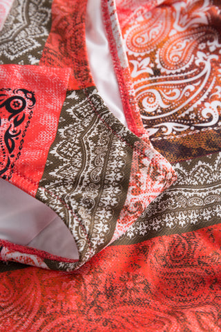 Ολόσωμο Μαγιό Στράπλες, Paisley Print