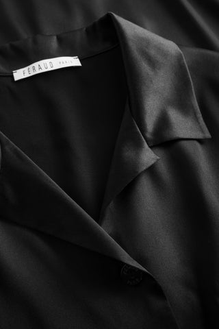 Μεταξωτό Νυχτικό Couture, Στυλ Πουκαμίσα, με Γιακά & Κουμπιά