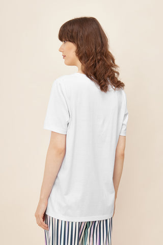 T-shirt Casual Chic, Βισκοζένιο με Lettering Τύπωμα