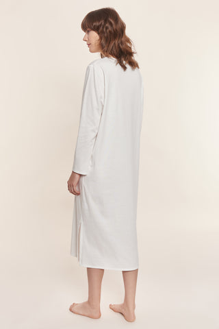 Νυχτικό Μάξι, Μακρυμάνικο, με Σικάτο Logo Print, Couture, 100% Βαμβάκι