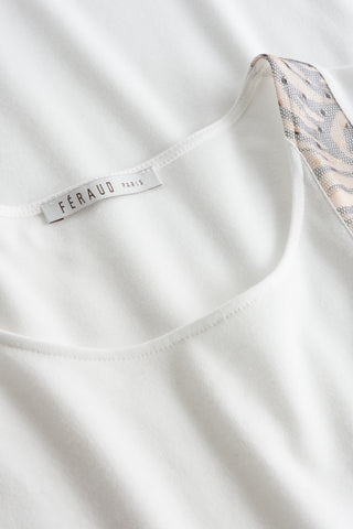 Νυχτικό Μάξι, Μακρυμάνικο, με Σικάτο Logo Print, Couture, 100% Βαμβάκι