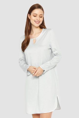 Νυχτικό Πολυτελείας από 100% Βαμβάκι με Σατέν Φιτίλια