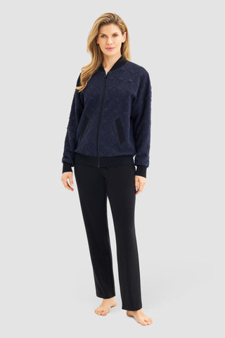 Homewear Κοστούμι Σπιτιού με Bomber Jacket με Ανάγλυφο Λογότυπο