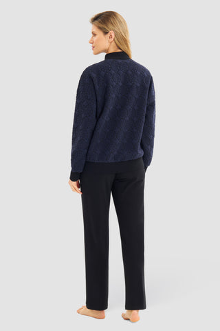 Homewear Κοστούμι Σπιτιού με Bomber Jacket με Ανάγλυφο Λογότυπο