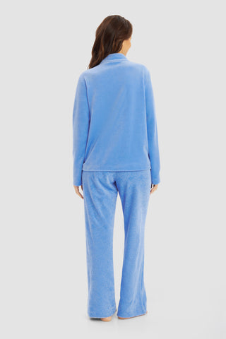 Homewear Κοστούμι Σπιτιού Βελούδινο με Ανάγλυφο Λογότυπο