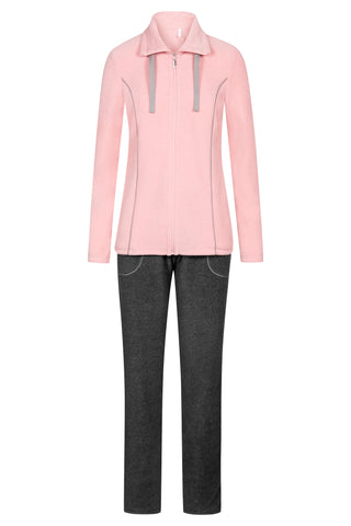 Homewear Κοστούμι Σπιτιού Φλισένιο με Ζακέτα με Φερμουάρ