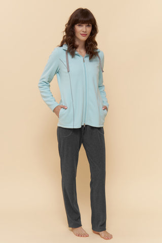 Homewear Κοστούμι Σπιτιού Φλισένιο με Ζακέτα με Φερμουάρ
