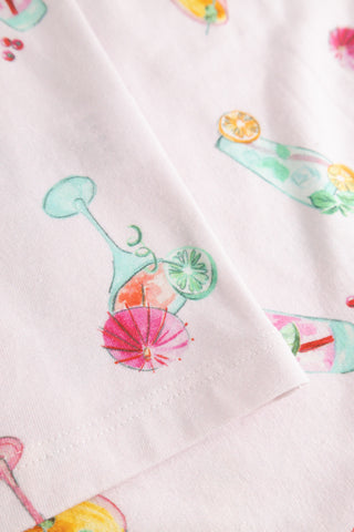 Πυζάμα Θερινή, T-shirt με Fancy Print