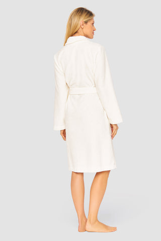 Ρόμπα Σπιτιού Χνουδωτή σε Εκρού και Πετρόλ