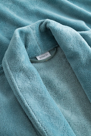 Ρόμπα Σπιτιού Χνουδωτή σε Εκρού και Πετρόλ