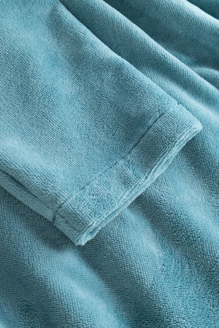 Ρόμπα Σπιτιού Χνουδωτή σε Εκρού και Πετρόλ