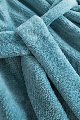 Ρόμπα Σπιτιού Χνουδωτή σε Εκρού και Πετρόλ