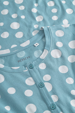 Νυχτικό από 100% βαμβάκι σε μοντέρνο ασύμμετρο πουά τύπωμα