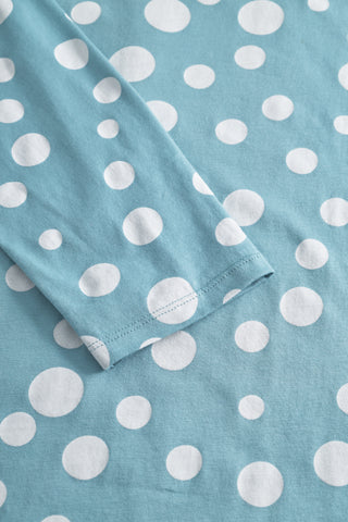 Νυχτικό από 100% βαμβάκι σε μοντέρνο ασύμμετρο πουά τύπωμα