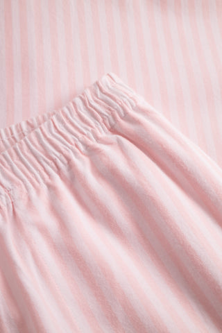 Πυζάμα φλανέλ σε ανδρικό στυλ με λεπτή ροζ παλ ρίγα